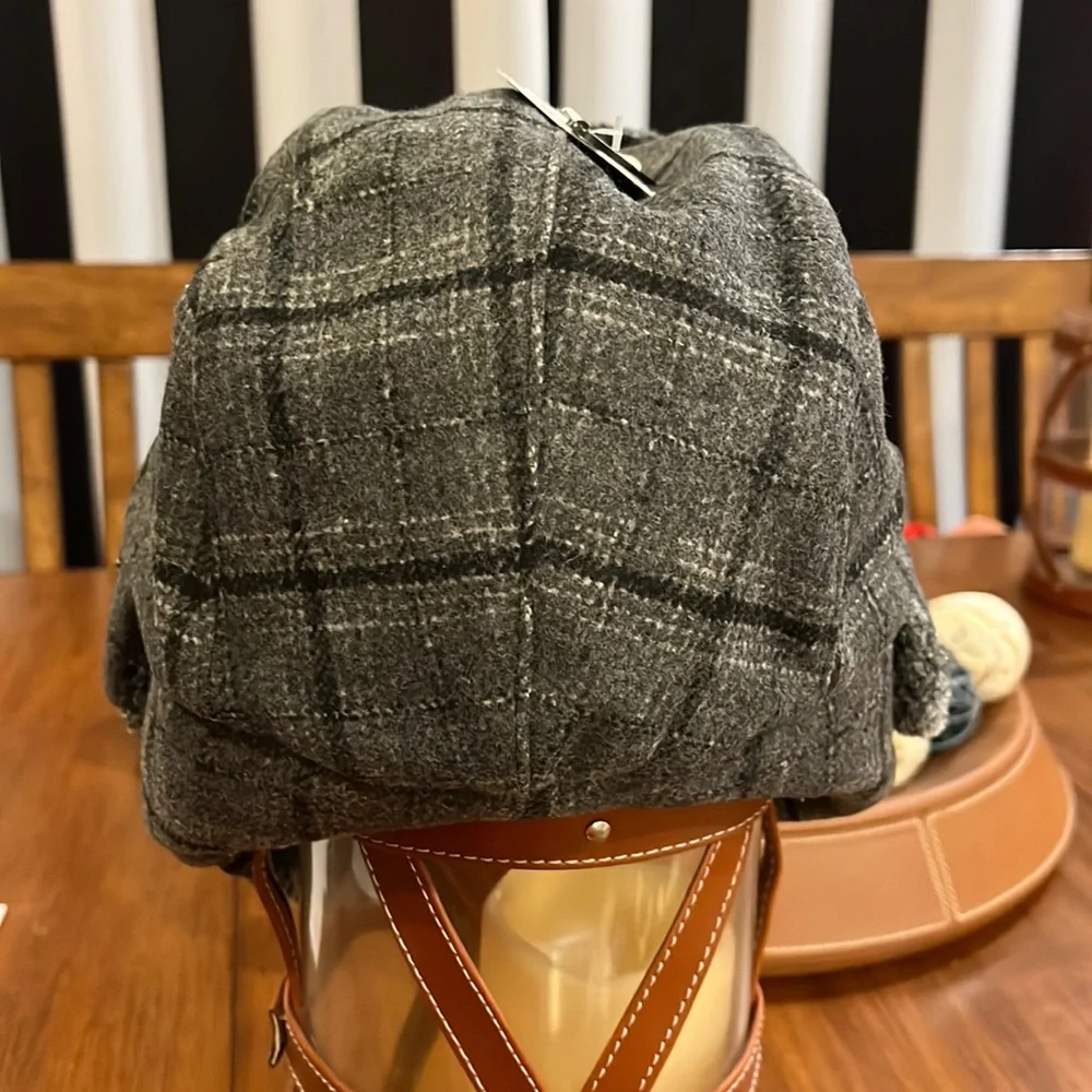Stetson Winter Trapper Earflap Hat Cap plaid check grey Hunting Mens Size Large